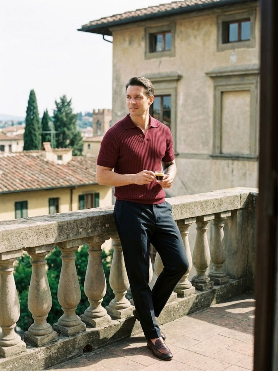 Polo en Maille Aurèle Polo en Maille Aurèle Pierre Mercier Rouge Carmin S 