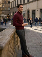 Pull Zippé Aurélien Pull Zippé Aurélien Pierre Mercier Rouge Profond S 